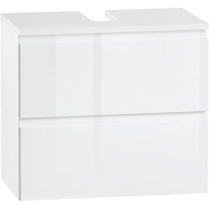 Xora Waschbeckenunterschrank, Weiß, Holzwerkstoff, 1 Schubladen, 60x53x35 cm, Made in Germany, hängend, Badezimmer, Badezimmerschränke,