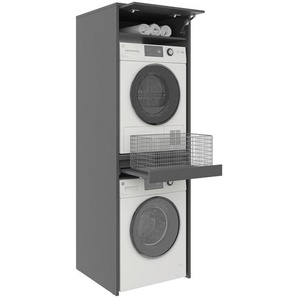 Xora Waschmaschinenschrank, Anthrazit, Holzwerkstoff, 67.5x210x67.5 cm, Waschküche, Waschmaschinenschrank