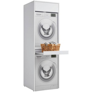 Xora Waschmaschinenschrank, Weiß, Holzwerkstoff, 67.5x210x67.5 cm, erweiterbar, umfangreiches Zubehör erhältlich, Waschküche, Waschmaschinenschrank