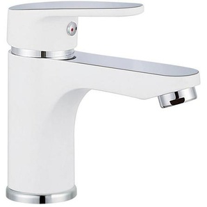 Xora Waschtischarmatur , Weiß, Chrom , Metall , 5.0x14.0x14.5 cm , Badezimmer, Waschbecken & Armaturen, Badarmaturen