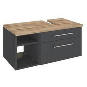 Xora Waschtischunterschrank , Grau , Holzwerkstoff , 1 Fächer , 1 Schubladen , 90x41x47 cm , Made in Germany , Badezimmer, Badezimmerschränke, Waschtischkombinationen