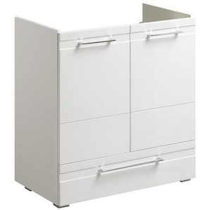 Xora Waschtischunterschrank , Weiß , Glas , 3 Fächer , 1 Schubladen , 76x83x44 cm , Made in Germany , hängend, Typenauswahl , Badezimmer, Badezimmerschränke, Waschtischkombinationen