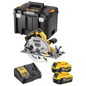 Dewalt - xr 5Ah 184 mm Handkreissäge + 2 Akkus + Tstak Box - DCS572P2-QW