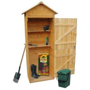 Xxl Gerätehaus Geräteschuppen Gartenschrank mit Spitzdach, aus Holz, 79 x 49 x 190 cm, Geräteschrank Gartenhaus - Melko