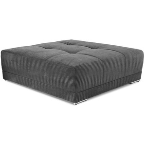 XXL-Hocker 120x120 cm für Big-Sofa Federkern Polstersitz Cord in Dunkelgrau / 15175