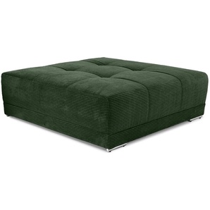 XXL-Hocker 120x120 cm für Big-Sofa Federkern Polstersitz Cord in Grün / 15176