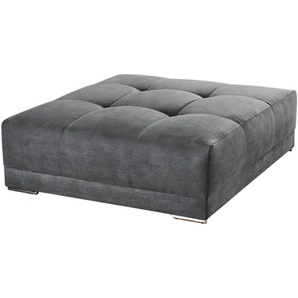 XXL-Hocker 120x120 cm für Big-Sofa Federkern Polstersitz in Mikrofaserstoff Grau / 15139