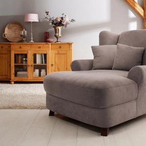 XXL-Sessel HOME AFFAIRE Oase, grau (taupe), B:120cm H:101cm T:142cm, Luxus-Microfaser (90% Polyester/10% Polyamid), Sessel, mit Wellenunterfederung und 2 Zierkissen, Topseller