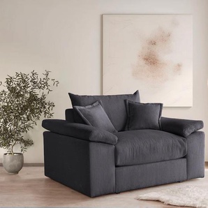 XXL-Sessel HOME AFFAIRE Soft&Cosy, grau (anthrazit), B:151cm H:93cm T:123cm, 100% Polyester, Sessel, in Cord, inklusive 2 Zierkissen