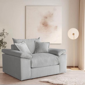 XXL-Sessel HOME AFFAIRE Soft&Cosy, grau (hellgrau), B:151cm H:93cm T:123cm, 100% Polyester, Sessel, in Cord, inklusive 2 Zierkissen