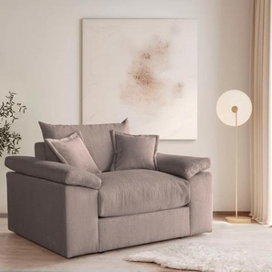 XXL-Sessel HOME AFFAIRE Soft&Cosy, grau (taupe), B:151cm H:93cm T:123cm, 100% Polyester, Sessel, in Cord, inklusive 2 Zierkissen