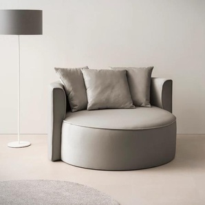 XXL-Sessel Isalie, Sessel in modernen Farben, Lesesessel, Loveseat, Big-Sessel, grau (taupe), B:153cm H:98cm T:145cm, LEGER HOME BY LENA GERCKE, Sessel, trendige Stoffe, mit 3 Zierkissen, große Sitzfläche, Hocker optional, Topseller