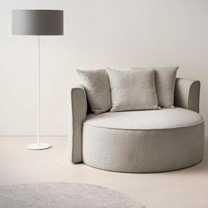 XXL-Sessel Isalie, Sessel in modernen Farben, Lesesessel, Loveseat, Big-Sessel, grau (taupe), B:153cm H:98cm T:145cm, LEGER HOME BY LENA GERCKE, Sessel, trendige Stoffe, mit 3 Zierkissen, große Sitzfläche, Hocker optional, Topseller