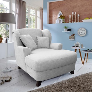 XXL Sessel Liwan Silber Flachgewebe Gila 109 x 104 x 145cm