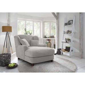 XXL Sessel Liwan Silber Webstoff Palila 109 x 104 x 145cm