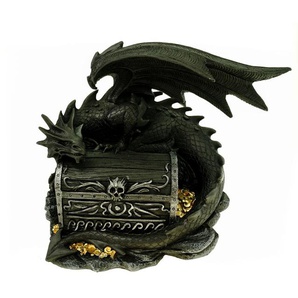 XXL Spardose Drachenwächter 21 cm aus Polyresin Sparschwein Drache