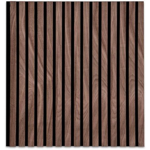 Xxxl Akustikpaneel, Walnuss, Holzwerkstoff, Holz, 60x60 cm, Montage ohne Bohren, Tapeten & Wandverkleidungen, Akustikpaneele