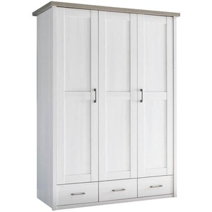 Xxxl Babykleiderschrank Luca / Corner, Weiß, Eiche, Holzwerkstoff, 7 Fächer, 3 Schubladen, 148x201x62 cm, Babymöbel, Babykleiderschrank