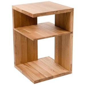 Xxxl Beistelltisch, Wildeiche, Holz, Wildeiche, massiv, rechteckig, Bodenplatte, 40x60x40 cm, offenes Fach, Wohnzimmer, Wohnzimmertische,