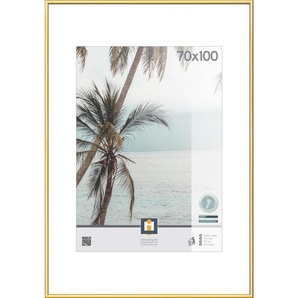 Xxxl Bilderrahmen Kyoto, Gold, Kunststoff, Glas, rechteckig, 101x71 cm, Bilderrahmen, Bilderrahmen