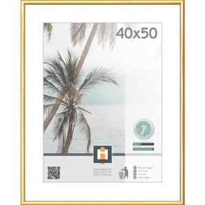 Xxxl Bilderrahmen Kyoto, Gold, Kunststoff, Glas, rechteckig, 41.2x51.1 cm, Bilderrahmen, Bilderrahmen