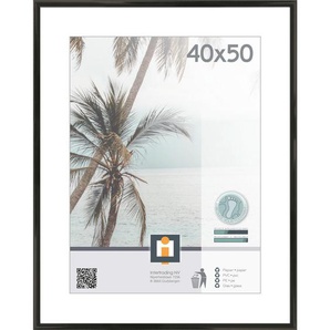Xxxl Bilderrahmen Kyoto, Schwarz, Kunststoff, Glas, rechteckig, 41.2x51.1 cm, Bilder und Zubehör, Bilderrahmen, Bilderrahmen Kunststoff