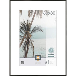 Xxxl Bilderrahmen Kyoto, Schwarz, Kunststoff, Glas, rechteckig, 81.1x61.1 cm, Bilder und Zubehör, Bilderrahmen, Bilderrahmen Kunststoff