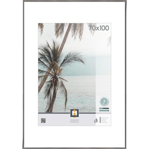 Xxxl Bilderrahmen Kyoto, Silber, Kunststoff, Glas, rechteckig, 101x71 cm, Bilder und Zubehör, Bilderrahmen, Bilderrahmen Kunststoff