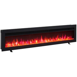 Elektrokamin Balderia Agnes 60, Schwarz, Metall, 152x33x11 cm, Fernbedienung, Flammeneffekt separat schaltbar, Überhitzungsschutz, Thermostat,