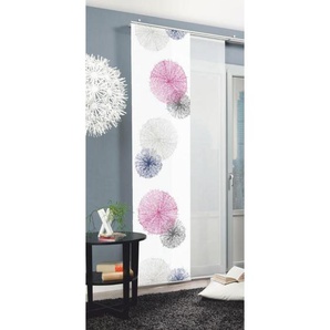 Flächenvorhang, Flieder, Textil, Kreise, 60x245 cm, mit Beschwerungsstab, Paneelwagen, Seidenoptik, Metallabschlussleisten, Wohntextilien, Gardinen &