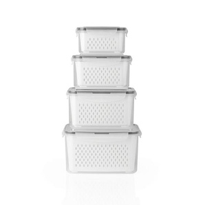 Xxxl Frischhaltedosenset GOURMETmaxx, Grau, Transparent, Kunststoff, 12-teilig, 4 L, 19x13x23.5 cm, Lfgb, auslaufsicher, lebensmittelecht,