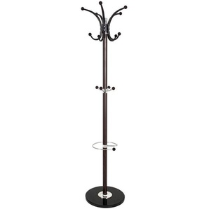 Xxxl Garderobenständer, Chrom, Dunkelbraun, Metall, Stein, 37x171x37 cm, integrierter Schirmständer, Garderobe, Garderobenständer