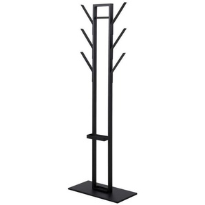 Xxxl Garderobenständer, Schwarz, Metall, 56x165x28 cm, standfeste Füße, integrierter Schirmständer, Jackenhalter, Garderobe, Garderobenständer