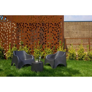 Xxxl Gartenset, Anthrazit, Kunststoff, 3-teilig, Made in Italy, platzsparend verstaubar, geeignet für Balkon, Stühle stapelbar, Balkonmöbel,