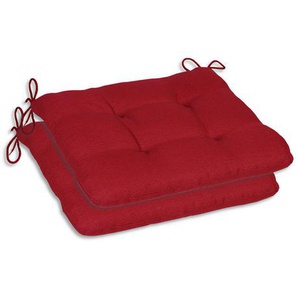 Xxxl Gartensitzkissen, Kirschrot, Textil, 2-teilig, Uni, Füllung: Schaumstoff, Vlies, 38x5x38 cm, Oeko-Tex® Standard 100, pflegeleicht, hochwertige