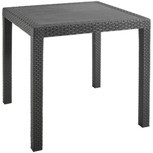 Gartentisch, Anthrazit, Kunststoff, quadratisch, eckig, 79x72x79 cm, gastro- und objekttauglich, wetterbeständig, Gartenmöbel, Gartentische,