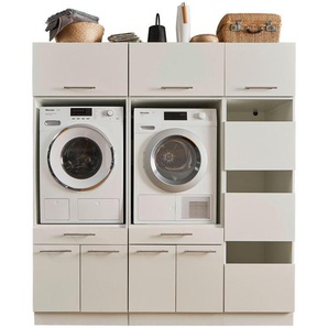 Xxxl Hauswirtschaftsraum Laundreezy, Weiß, Holzwerkstoff, 2 Schubladen, 185x200x67.5 cm, Waschküche, Hauswirtschaftsraum