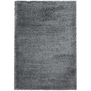 Xxxl Hochflorteppich Fluffy 3500 Lightgrey, Hellgrau, Textil, Uni, rechteckig, 80x150 cm, Oeko-Tex® Standard 100, für Fußbodenheizung geeignet,