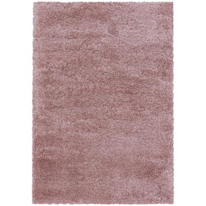 Xxxl Hochflorteppich Fluffy 3500 Rosa, Rosa, Textil, Uni, rechteckig, 80x150 cm, Oeko-Tex® Standard 100, für Fußbodenheizung geeignet,
