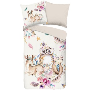 Xxxl Jugendbettwäsche Meandra, Mehrfarbig, Textil, Eule, 135x200 cm, bügelleicht, Schlaftextilien, Bettwäsche, Kinderbettwäsche