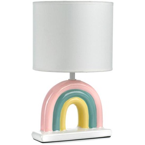 Xxxl Kindertischleuchte Raynbow, Mehrfarbig, Textil, Keramik, rund,rund, 32 cm, Eec, einfach zu transportieren, Lampen & Leuchten, Innenbeleuchtung,