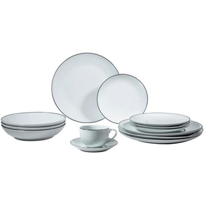 Kombiservice, Weiß, Keramik, 30-teilig, Abstraktes, 220 ml,220 ml, 62x36x26 cm, Lfgb, verschiedene Motive/Dekore/Designs erhältlich, lebensmittelecht, Essen & Trinken, Geschirr, Geschirr-Sets, Kombiservice