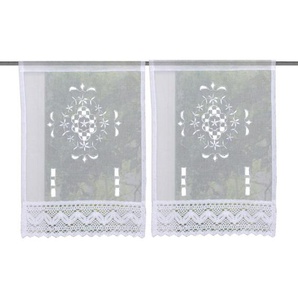 Xxxl Kurzgardinenset Alegra, Weiß, Textil, 30x45 cm, Wohntextilien, Gardinen & Vorhänge, Fertiggardinen, Scheibengardinen