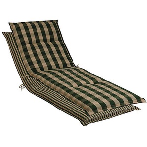 Xxxl Liegenauflage, Beige, Grün, Textil, Karo, Füllung: Schaumstoff, Vlies, 63x10x190 cm, Made in Germany, Outdoor-Kissen, Liegenauflagen