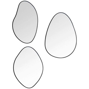 Xxxl Spiegelset, Schwarz, Glas, 3-teilig, 28x22x0.4 cm, senkrecht und waagrecht montierbar, Spiegel, Wandspiegel