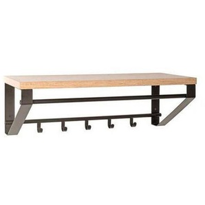 Xxxl Wandgarderobe Parma, Schwarz, Eiche, Metall, Holzwerkstoff, 70x23x30 cm, Hutablage, Kleiderstange, Garderobe, Garderobenleisten & Garderobenhaken
