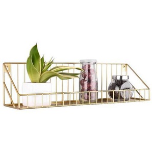 Xxxl Wandregal, Gold, Metall, 45x11x11 cm, hängend, in verschiedenen Größen erhältlich, Wohnzimmer, Regale, Wandregale