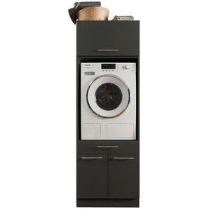 Xxxl Waschmaschinenschrank Laundreezy, Anthrazit, Metall, 67.5x200x67.5 cm, individuell planbar, Typenauswahl, Waschküche, Waschmaschinenschrank