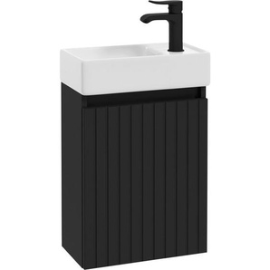 Xxxl Waschtischkombi Bano 2, Schwarz, Holzwerkstoff, 40 cm, Made in Europe, Zusatzausstattung erhältlich, hängend, Typenauswahl, Badezimmer,