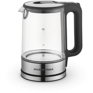 Xxxl Wasserkocher GOURMETmaxx, Schwarz, Edelstahl, Metall, Kunststoff, Glas, 1,7 L, 15x24x21 cm, kabellos, Überhitzungsschutz, 360°-Sockel,